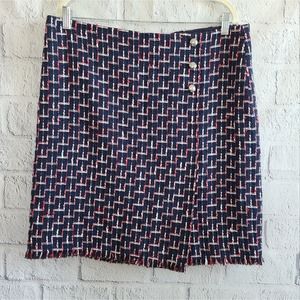 Talbots Navy Blue Boucle Wrap Skirt NWT SZ 16P